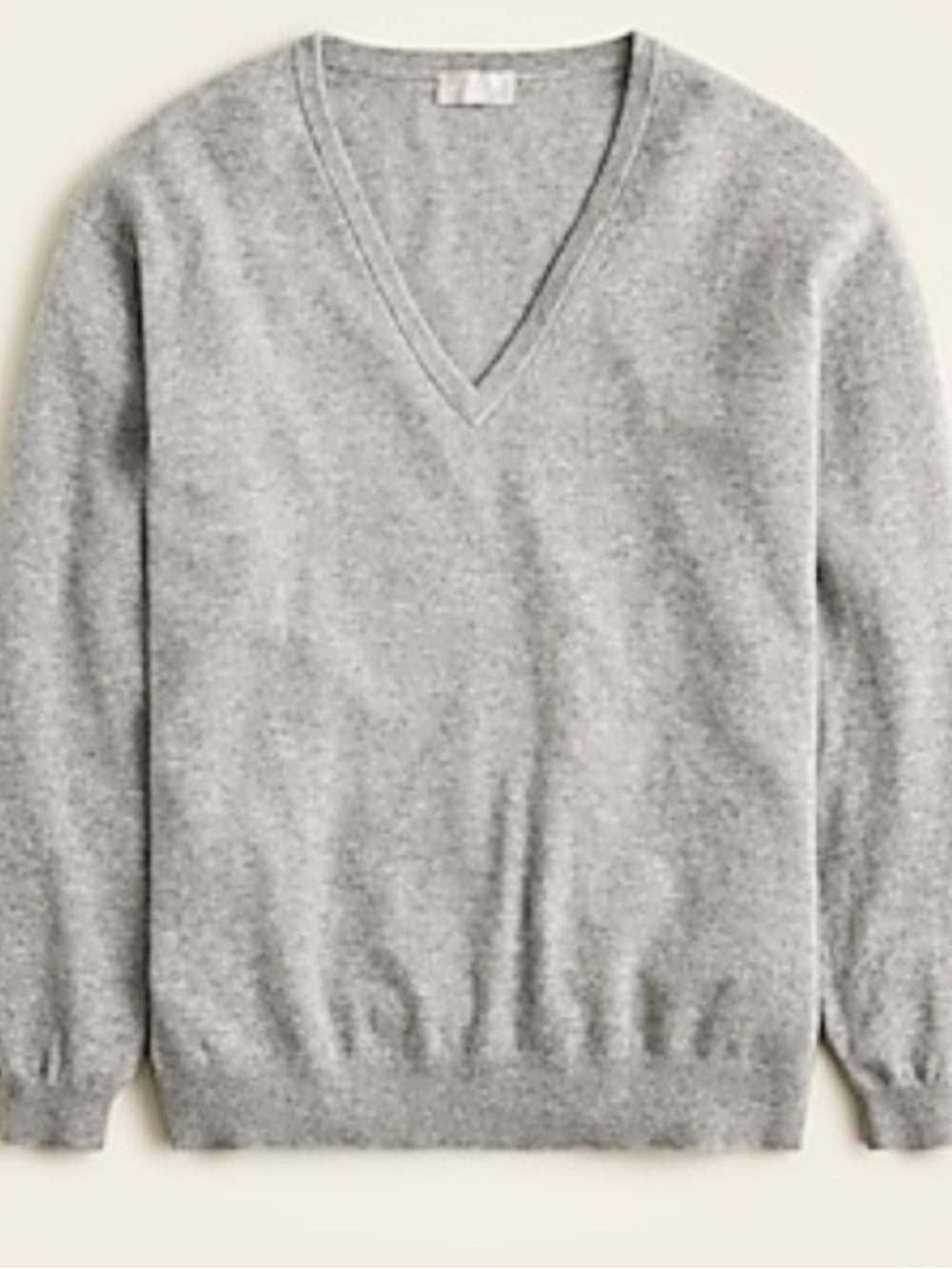 J. CREW Cashmere V Neck Sweater, gray - Picture 3 of 4